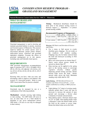 Conservation Reserve Program - Grassland Management Form