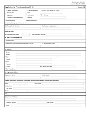 Application for Federal Assistance SF-424