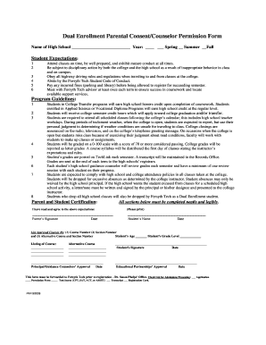 Dual Enrollment Parental Consent Form