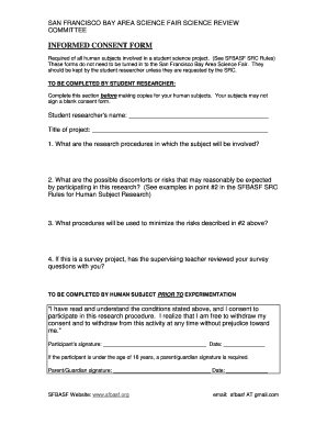 Assent form template - Informed consent form (PDF) - San Francisco Bay Area Science Fair - stfinnbarr