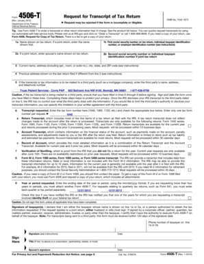 IRS Form 4506-T Request for Transcript of Tax Return
