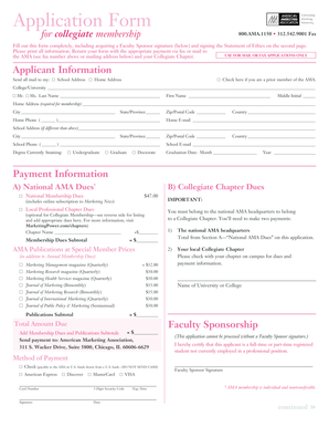 AMA Collegiate Membership Application Form