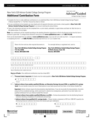 New York 529 Advisor-Guided College Savings Program Additional Contribution Form