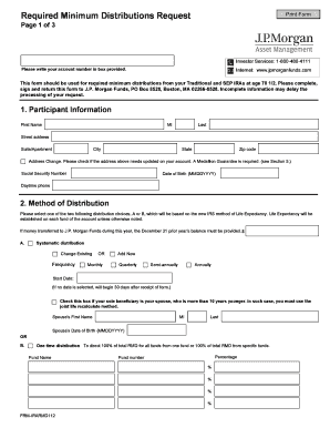 Required Minimum Distributions Request Form