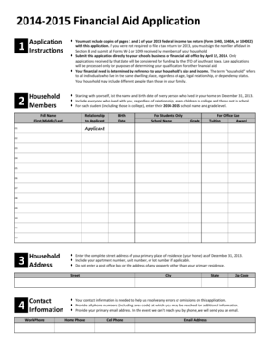 2014-2015 Financial Aid Application
