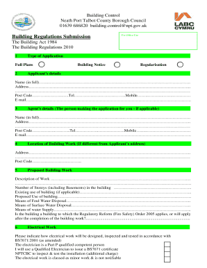 Building Regulations Submission Form