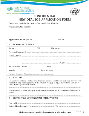 Port ridge estate application form pdf - CONFIDENTIAL NEW DEAL JOB APPLICATION FORM