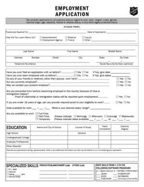 Employment Application Form