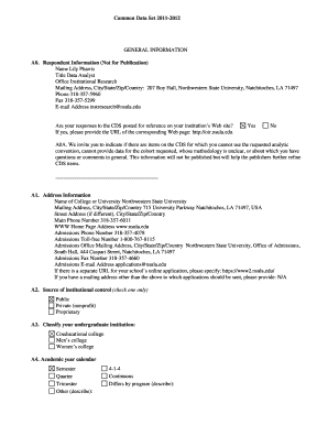 CDS2011 2012 - Office of Institutional Research - Northwestern ... - oir nsula