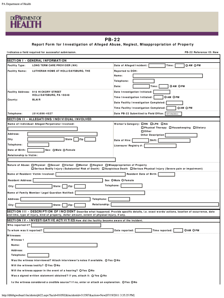 pb22 form Preview on Page 1