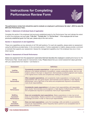 Employee review template pdf - Instructions for Completing Performance Review Form - isites harvard