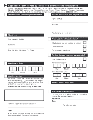 Proxy Vote Application Form