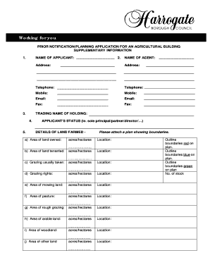 Prior Notification Planning Application for Agricultural Building