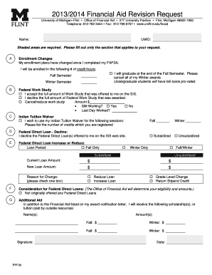 2013/2014 Financial Aid Revision Request