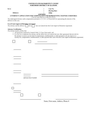 Attorney's Application for Compensation for Chapter 13 Debtor