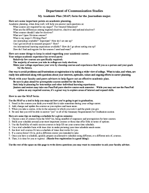 My Academic Plan (MAP) for Journalism Major