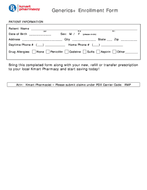 Kmart Pharmacy Enrollment Form