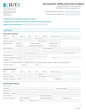 Account Application Form