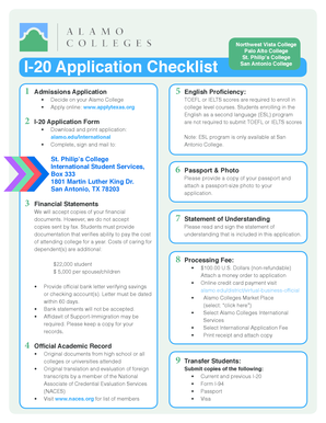 Alamo Colleges I-20 Application Form