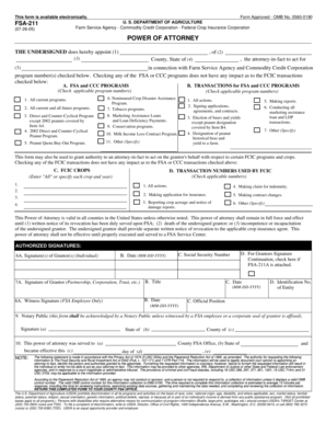 USDA FSA-211 Power of Attorney