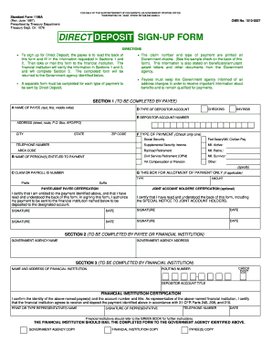 US Direct Deposit Sign-Up Form