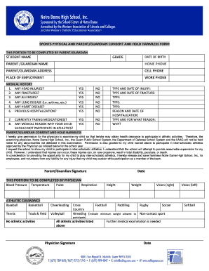 Sports Physical and Consent Form