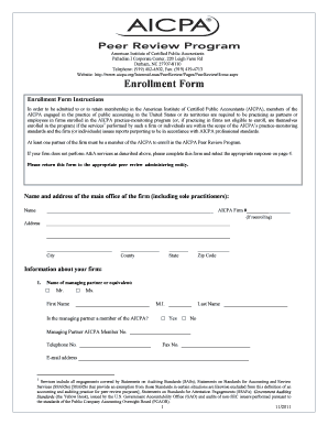 AICPA Peer Review Program Enrollment Form