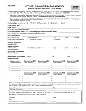 City of Los Angeles Business Tax Application