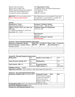 Material Safety Data Sheet