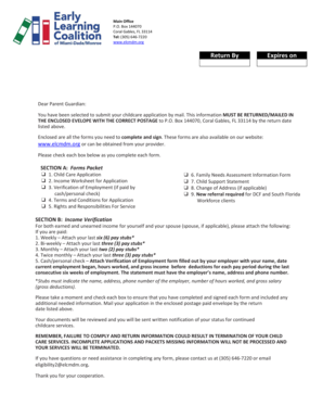 Child Care Application Packet
