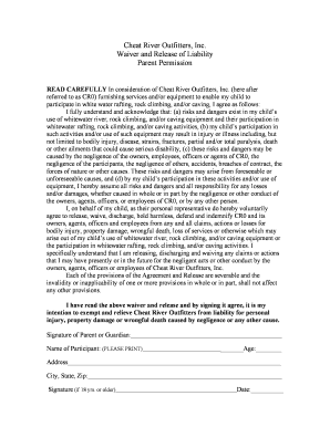 Parent Permission Slip - Cheat River Outfitters - stgregzelie