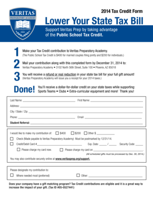 Arizona Public School Tax Credit Form