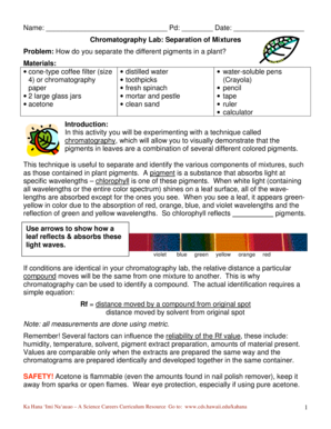 Chromatography Lab Report