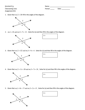 Geometry Intersecting Lines Assignment
