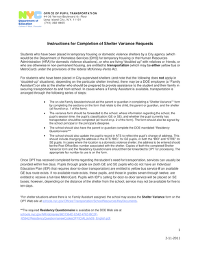 Shelter Variance Request Form