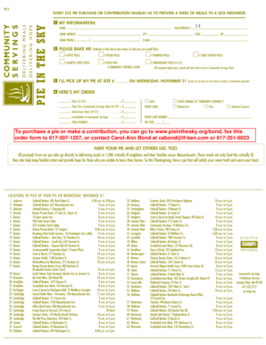 Community Servings Pie Order Form
