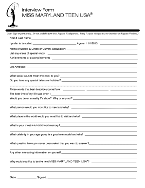 Fillable Online NJ TEEN - 3 Preliminary Interview Form.doc Fax Email Print - pdfFiller