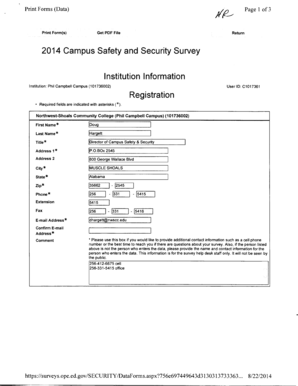 2014 Campus Safety and Security Survey