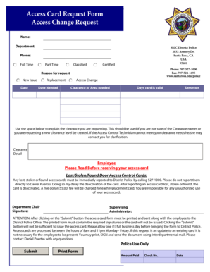 Access Card Request Form Access Change Request - santarosa