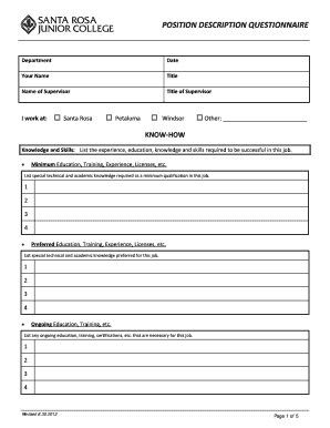 Position Description Questionnaire