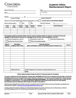 Reimbursement Form - Concordia College