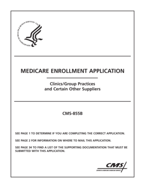 CMS-855B Medicare Enrollment Application