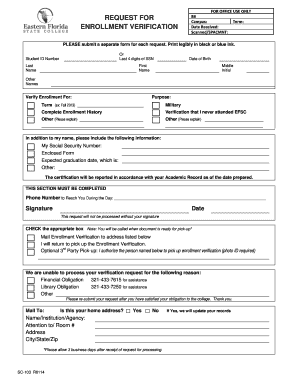 Enrollment Verification Form