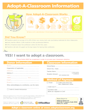 Adopt-A-Classroom Donation Form