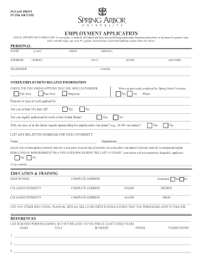 Employment Application Form
