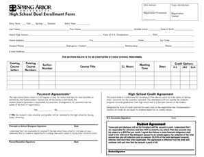 High School Dual Enrollment Form