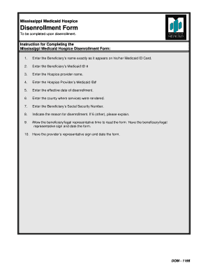 Mississippi Medicaid Hospice Disenrollment Form
