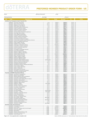 dōTERRA Preferred Member Product Order Form
