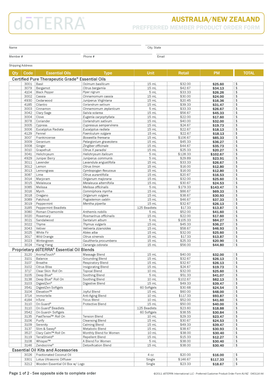 Australia/New Zealand Preferred Member Product Order Form