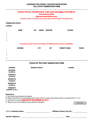 Bmi manual calculation formula - Louisiana volleyball coaches association "all-state" nomination form ... - lhsaa